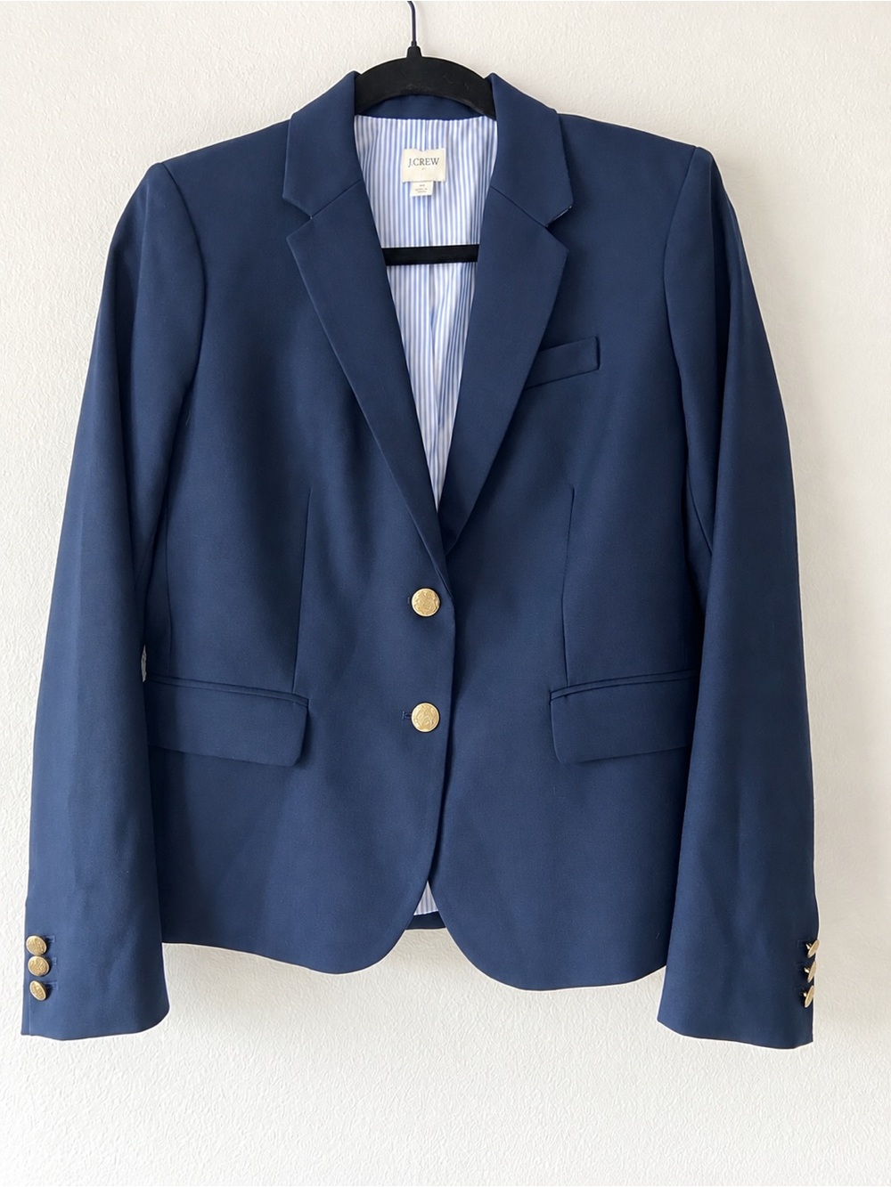 J.Crew | Navy Blue Gold Button Blazer Jacket Preppy Classic Size 4
